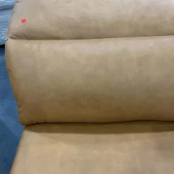 West Elm Open Box: Leo Motion Reclining Leather Motion Armless Single - Ludlow Leather Sesame