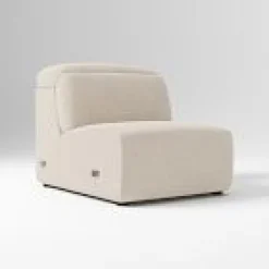 West Elm Open Box: Leo Non-Motion Armless Single - Yarn Dyed Boucle Alabaster