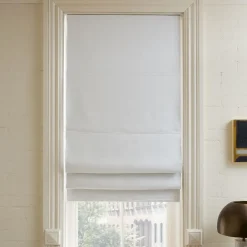 West Elm Open Box: Linen Cordless Roman Blackout Shade (26"W x 64"L) - White