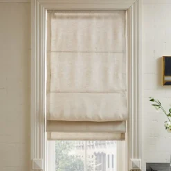 West Elm Open Box: Linen Cordless Roman Shade (36"W x 64"L) - Natural Flax