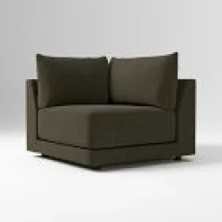 West Elm Open Box: Melbourne Corner - Performance Basket Slub Dark Olive