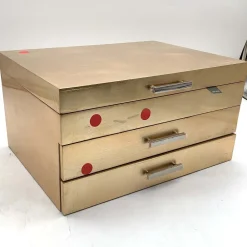 West Elm Open Box: Mid-Century Champagne Lacquer Jewelry Box, Grand (7.25"H)