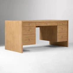 West Elm Open Box: Miles Executive Desk (64") - Toasted Oak