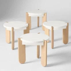 West Elm Open Box: Miso Play Chairs, Set of 4 - White, Pine