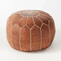 West Elm Open Box: Moroccan Pouf, Small (20"D x 14"H) - Tan