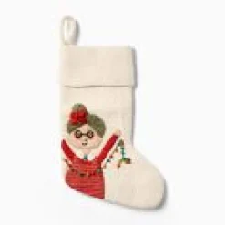 West Elm Open Box: Mrs. Claus Felt Stocking, Version II - White