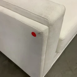 West Elm Open Box: Nassau Extra Deep Sectional, Left Arm 2-Seat Sofa Bench - Performance Yarn Dyed Linen Weave Alabaster