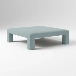 West Elm Open Box: Nove Coffee Table Ottoman - Performance Chenille Crossweave Dusty Blue