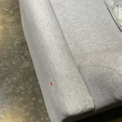 West Elm Open Box: Olive Chair, Standard Back, Mailbox Arm - Performance Coastal Linen Storm Gray