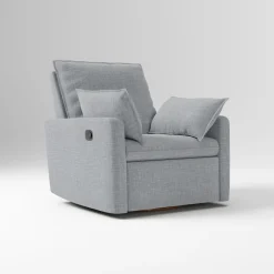 West Elm Open Box: Paxton Pillow Manual Swivel Glider Recliner - Performance Yarn Dyed Linen Weave Graphite