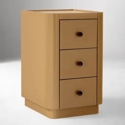 West Elm Open Box: Pierce & Ward Lacquered Nightstand (16") - Rustic Gold
