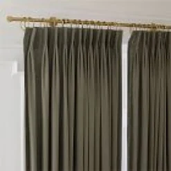 West Elm Open Box: Pleated European Flax Linen Light Filtering Curtain (48"W x 108"L) - Steel Blue