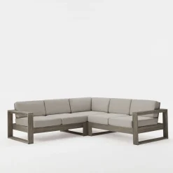 West Elm Open Box: Portside Outdoor Corner Replacement Cushion - Marled Weave Slate