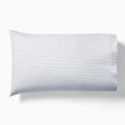 West Elm Open Box: Printed Pinstripe Pillowcase Set, Standard - Marina Blue