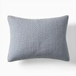 West Elm Open Box: Reflections Matelasse Sham, King - Arctic Blue