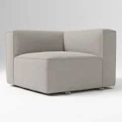 West Elm Open Box: Remi Modular Slipcovered Corner - Performance Velvet Silver