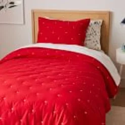 West Elm Open Box: Reversible Washed Cotton Sham, Standard - Red/White