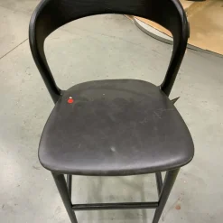 West Elm Open Box: Scooper Ash Wood Leather Bar Stool (30") - Sonoma Black
