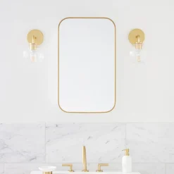 West Elm Open Box: Seamless Medicine Cabinet (16.5"W x 27.5"H) - Antique Brass