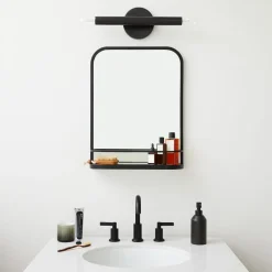 West Elm Open Box: Seamless Wall Shelf Mirror (17"W x 23"H) - Matte Black