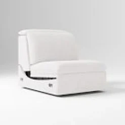 West Elm Open Box: Shelter Motion Reclining Armless Single - Performance Coastal Linen White