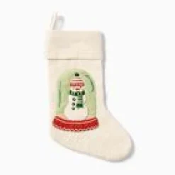 West Elm Open Box: Snowman in Snow Globe Felt Stocking - White