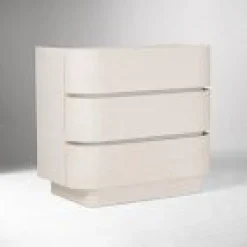 West Elm Open Box: Solstice Painted Raffia 3-Drawer Dresser (35") - Whitewash