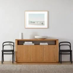 West Elm Open Box: Surf School Framed Wall Art by Minted, Float Mount Print (40"W x 30"H) - Natural Wood Frame