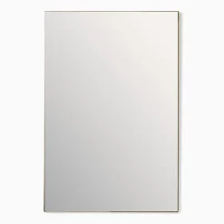 West Elm Open Box: Thin Metal Rectangle Wall Mirror - Antique Brass