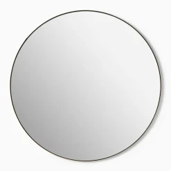 West Elm Open Box: Thin Metal Round Wall Mirror (30") - Antique Brass