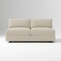 West Elm Open Box: Urban Armless Double, Poly-Fill - Performance Yarn Dyed Linen Weave Oatmeal