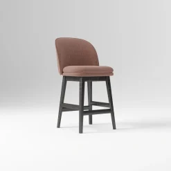 West Elm Open Box: Wayne Swivel Armless Counter Stool (26") - Performance Chenille Crossweave Plum, Black