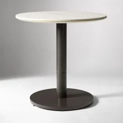 West Elm Orbit Restaurant Round Dining Table – Porcelain w/ Protective Metal Bumper