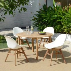West Elm Orelien Teak Outdoor Round Dining Table (47")