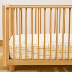 West Elm Organic Painterly Grid Crib Fitted Sheet