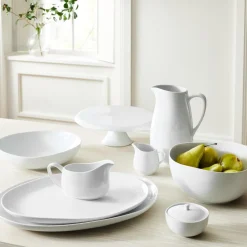 West Elm Organic Shaped Porcelain 10" Tall Serving Bowl
