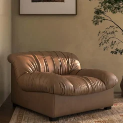 West Elm Orlin Leather Lounge Chair