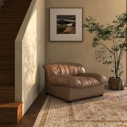 West Elm Orlin Leather Lounge Chair