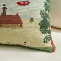 West Elm Outdoor Lake Life Scene Pillow