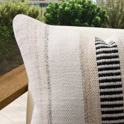 West Elm Outdoor Natural Split Stripe Pillow