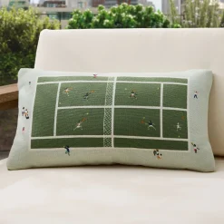 West Elm Outdoor Tennis Scene Pillow