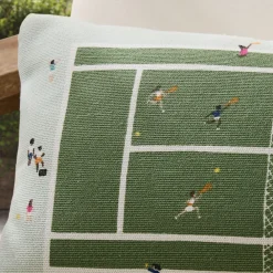 West Elm Outdoor Tennis Scene Pillow