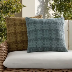 West Elm Outdoor Textured Checker Pillow