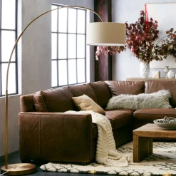 West Elm Overarching Linen Shade Floor Lamp (79")