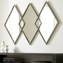 West Elm Overlapping Diamonds Metal Wall Mirror
