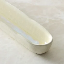 West Elm Oyku Stoneware Olive Boat