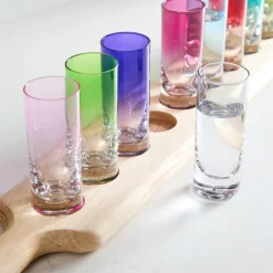 West Elm Paddle & Shot Glasses Set