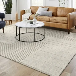 West Elm Painted Mixed Stripes Wool Rug