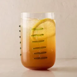 West Elm Palm Applique Highball Glasses