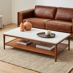 West Elm Parker Marble Coffee Table (58")
